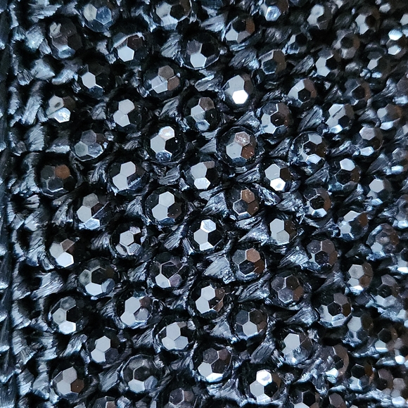 FANCY Vintage Beaded black clutch - Picture 2 of 6